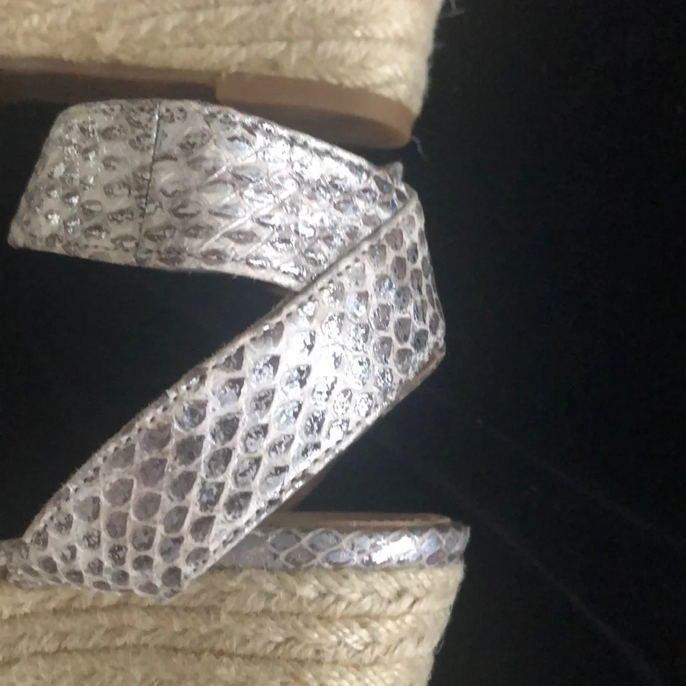 .Via Spiga Silver Platform Sandals